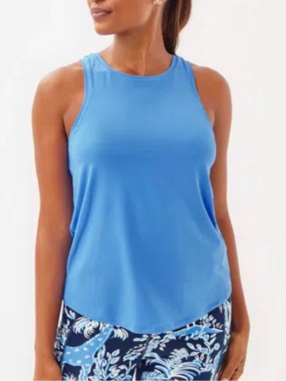 Lilly Pulitzer Luxletic Blue Sleeveless Tank Top Size L Activewear